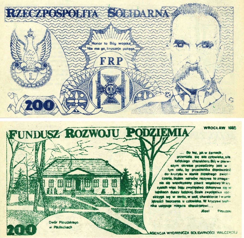 1984_0021b Piłsudski 200zł s.1 i 2 Rzeczpospolita Solidarna